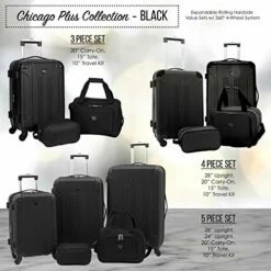 Travelers Club Sky+ Luggage Set, Black, 5 Piece -TRAVELPRO Sales 51U1PeZqOrL