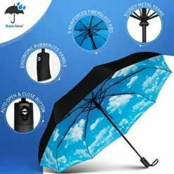 Rain-Mate Compact Travel Umbrella - Pocket Portable Folding Windproof Mini Umbrella - Auto Open And Close Button And 9 Rib Reinforced Canopy (Blue Sky) 17 Rain-Mate Compact Travel Umbrella - Pocket Portable Folding Windproof Mini Umbrella - Auto Open And Close Button And 9 Rib Reinforced Canopy (Blue Sky) -TRAVELPRO Sales 51VG2vvN0NL