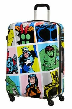 American Tourister Unisex_Adult Luggage Suitcase, Multicolored (Marvel Pop Art), L (75 Cm-88 L)