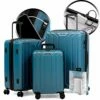 NONSTOP Luggage Expandable Spinner Wheels Hard Side Shell Travel Suitcase Set 3 Piece Lightweight With TSA Lock And Double USB Port, NEW YORK Collection (Teal, 3-Piece Set (20/24/28) W/Power Bank) -TRAVELPRO Sales 51Vss9G2ZKL