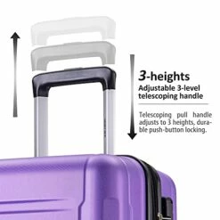 Expandable ABS Durable Suitcase 3 Piece Luggage Sets Lightweight With Double Wheels TSA Lock Spinner, Unisex Adults Teens Home Outddor Carry On Luggage (Purple 20/24/28 Inch) -TRAVELPRO Sales 51WFmuIA83S