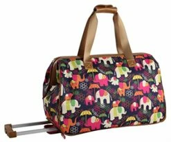Lily Bloom Luggage Designer Pattern Suitcase Wheeled Duffel Carry On Bag (14in, Elephant Rain) -TRAVELPRO Sales 51Wd0qIK5IL