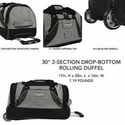 TPRC 30" Durable Rip-Stop Nylon Rolling Luggage Duffel Bag, 30 Inch, Gray -TRAVELPRO Sales 51 2BGFjAHiGL