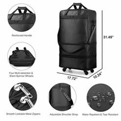 Hanke Expandable Foldable Suitcase Luggage Rolling Travel Bag Duffel Tote Bag For Men Women Lightweight Carry-on Suitcase Large Capacity Luggage With Universal Wheel(Black) -TRAVELPRO Sales 51a2TVR3r4L