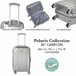 Travelers Club Polaris Hardside Metallic Spinner Luggage, Silver, Carry-On 20-Inch -TRAVELPRO Sales 51azVFfNlSL