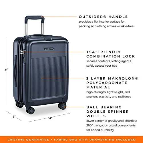 Briggs & Riley Sympatico Hardside International Spinner Luggage, Matte Navy, 21-Inch Carry-On 22 Briggs & Riley Sympatico Hardside International Spinner Luggage, Matte Navy, 21-Inch Carry-On - Image 20
