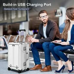 SOMODE Airline Approved Carry On Luggage With Spinner Wheels,Aluminum Framed Carry On Suitcase With Front Open Laptop Compartment/Pocket 22×14×9 Inch Large Checked-in Luggage(White) 13 SOMODE Airline Approved Carry On Luggage With Spinner Wheels,Aluminum Framed Carry On Suitcase With Front Open Laptop Compartment/Pocket 22×14×9 Inch Large Checked-in Luggage(White) -TRAVELPRO Sales 51cxTpubDBL