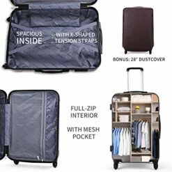 Sandinrayli 3 Pcs Luggage Set, Lightweight & Durable Travel Suitcase With Spinner Wheels, 20” 24” 28” Hardside Spinner Set -TRAVELPRO Sales 51fNjvKdRSL