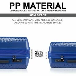 GinzaTravel Anti-scratch PP Material Never Breakage Widened And Thickened Large Capacity Luggage 3 Piece Sets 8-wheel Spinner Luggage Sets Expandable（all 20 24 28) -TRAVELPRO Sales 51fOodVzt L