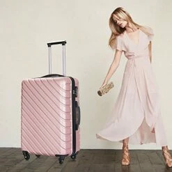 4 Piece Luggage Sets,Travel Suitcase Spinner Hardshell Lightweight W/Free Suitcase Cover& Hanger (Rose Gold, 18 20 24 28 Inch) -TRAVELPRO Sales 51fRQu8pYNL bb6728cb 30ac 41e6 8d0b 973e6c7abaa3