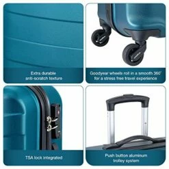 Regent Square Travel - 3 Piece Luggage Sets With Build-In TSA Lock And Spinner Goodyear Wheels – Mangusta, Hard Case (Petrol Blue) 11 Regent Square Travel - 3 Piece Luggage Sets With Build-In TSA Lock And Spinner Goodyear Wheels – Mangusta, Hard Case (Petrol Blue) -TRAVELPRO Sales 51fawOzqqSL