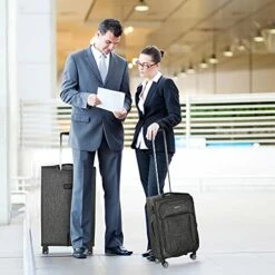 Cantor Ultra Lightweight Softside Luggage With Spinner Wheels, Set Of 3, Expandable Suitcase With Retractable Handle And ID Tag, And Interlocking Zippers With TSA Lock (Grey) -TRAVELPRO Sales 51fekiB1awL