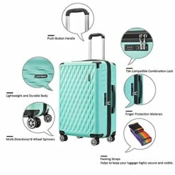 JOYWAY JOYWAY 3 Pcs Luggage Set Hardside Lightweight Spinner Suitcase With TSA Lock (green) -TRAVELPRO Sales 51hBOnftdxS