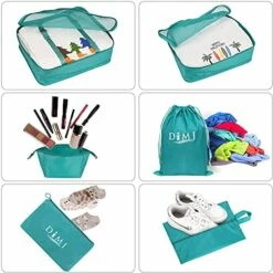DIMJ Packing Cubes For Travel, 9 Pcs Travel Cubes Set Foldable Suitcase Organizer Lightweight Luggage Storage Bag 5 Colors Options (Blue) -TRAVELPRO Sales 51hPxCnjk3S