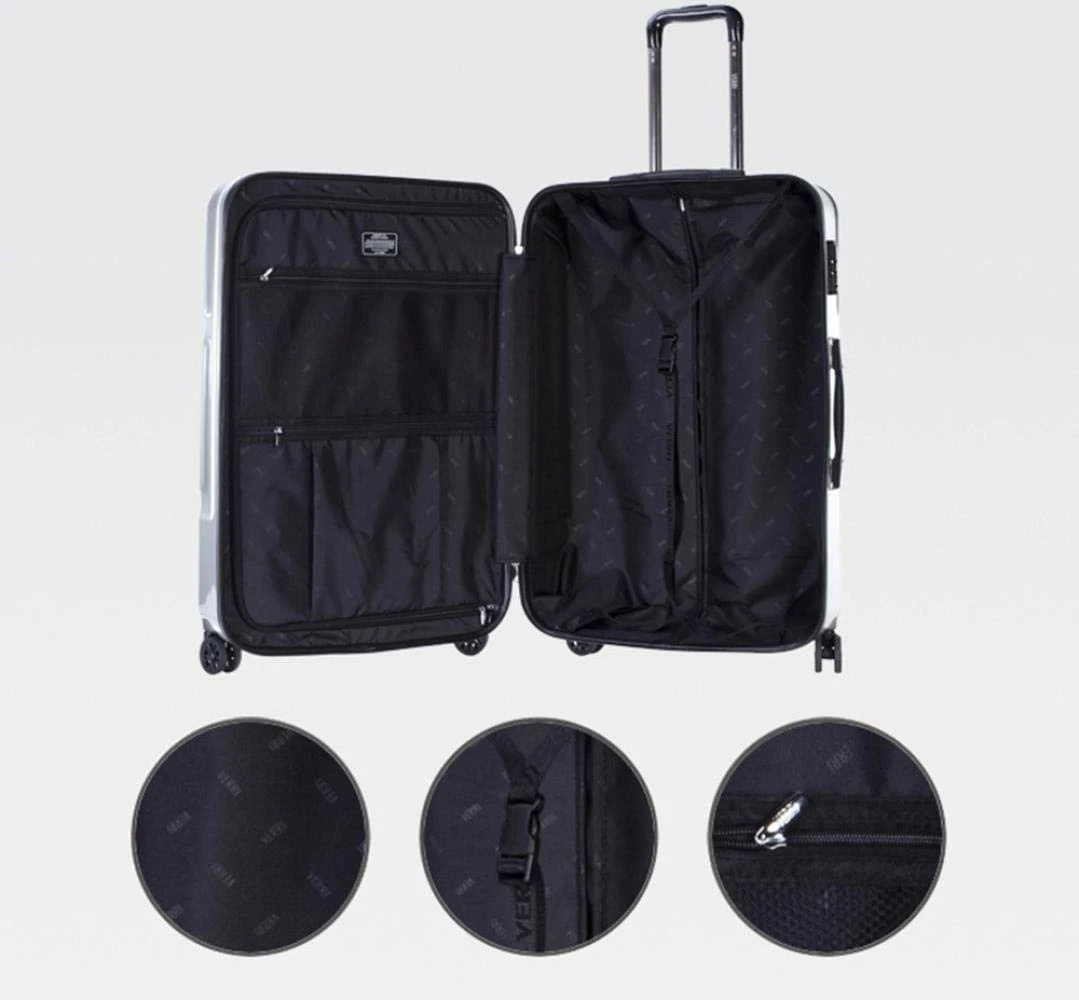 Suitcase, Lightweight, Large 28-Inch Hard-Shell Aluminum Alloy Suitcase, 4 Spinner Wheels, Abs Luggage Travel Trolley, Pink, 24 Inch 7 Suitcase, Lightweight, Large 28-Inch Hard-Shell Aluminum Alloy Suitcase, 4 Spinner Wheels, Abs Luggage Travel Trolley, Pink, 24 Inch - Image 5