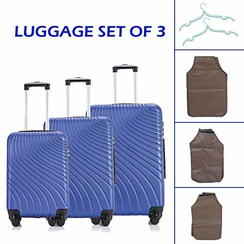 Apelila 3 Piece ABS Luggage Sets With Spinner Wheels Hard Shell Spinner Carry On Suitcase (Blue, 3 Pieces 20 24 28 Inch) 4 Apelila 3 Piece ABS Luggage Sets With Spinner Wheels Hard Shell Spinner Carry On Suitcase (Blue, 3 Pieces 20 24 28 Inch) - Image 2