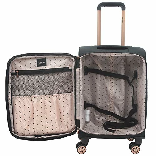Kensie Women's Hudson Softside 3-Piece Spinner Luggage Set, Black With Rose Gold, (20/24/28) 8 Kensie Women's Hudson Softside 3-Piece Spinner Luggage Set, Black With Rose Gold, (20/24/28) - Image 6