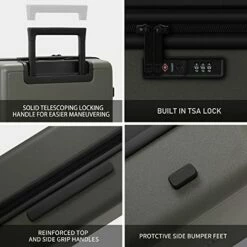 LEVEL8 Elegance Checked Luggage, 24 Inch Hardside Suitcase, Lightweight PC Matte Hardshell With TSA Lock, Spinner Wheels - Olive Green 12 LEVEL8 Elegance Checked Luggage, 24 Inch Hardside Suitcase, Lightweight PC Matte Hardshell With TSA Lock, Spinner Wheels - Olive Green -TRAVELPRO Sales 51ilJhJy SL