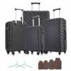 4 Piece Hardshell Luggage Sets,Travel Suitcase,Carry On Luggage With Spinner Wheels Free Cover&Hanger Inside (Black, 4 Pieces) -TRAVELPRO Sales 51jZfBdcqxL