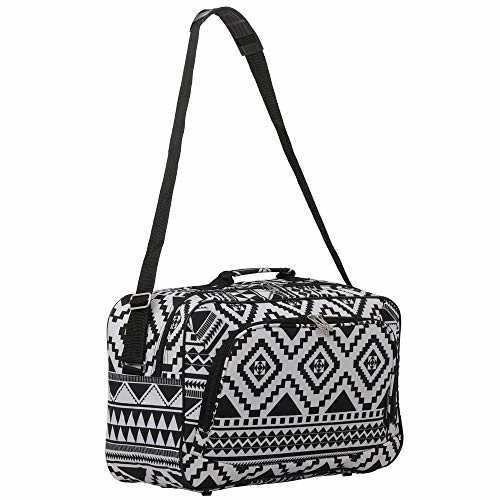 16 Inch Carry On Hand Luggage Flight Duffle Bag, 2nd Bag Or Underseat, 19L (Black Aztec) 5 16 Inch Carry On Hand Luggage Flight Duffle Bag, 2nd Bag Or Underseat, 19L (Black Aztec) - Image 3