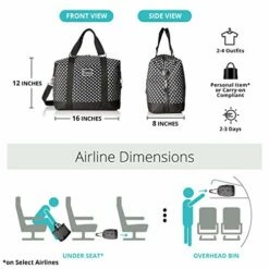 Travel Weekender Overnight Carry-on Shoulder Duffel Tote Bag (8" X 12" X 16 (Large), Black & White Stripes) -TRAVELPRO Sales 51k3o2dyp L