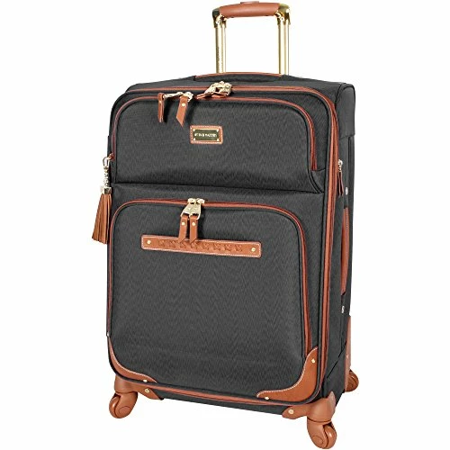 Steve Madden Designer Luggage Collection - Expandable 24 Inch Softside Bag - Durable Mid-sized Lightweight Checked Suitcase With 4-Rolling Spinner Wheels (Global Black) 3 Steve Madden Designer Luggage Collection - Expandable 24 Inch Softside Bag - Durable Mid-sized Lightweight Checked Suitcase With 4-Rolling Spinner Wheels (Global Black)