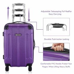 Goplus 20" ABS Carry On Luggage Expandable Hardside Travel Bag Trolley Rolling Suitcase GLOBALWAY (Purple) -TRAVELPRO Sales 51lWRt8FBxL