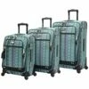 Steve Madden Designer Luggage Collection - 3 Piece Softside Expandable Lightweight Spinner Suitcase Set - Travel Set Includes 20 Inch Carry On, 24 Inch & 28-Inch Checked Suitcases (Print/Teal) -TRAVELPRO Sales 51lXrOMppfL