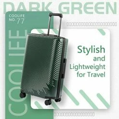 Coolife Luggage 3 Piece Sets PC+ABS Spinner Suitcase Carry On Fashion (Dark Green, One_Size) 15 Coolife Luggage 3 Piece Sets PC+ABS Spinner Suitcase Carry On Fashion (Dark Green, One_Size) -TRAVELPRO Sales 51lwIRysyNL
