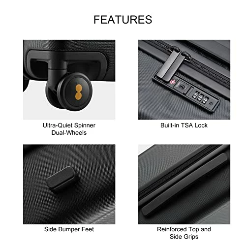 LEVEL8 Trunk Luggage, 28 Inch Luggage With Spinner Wheels, Luminous Textured 28 Inch Checked Large Luggage, Lightweight PC With TSA Lock - 28 Inch, Black 6 LEVEL8 Trunk Luggage, 28 Inch Luggage With Spinner Wheels, Luminous Textured 28 Inch Checked Large Luggage, Lightweight PC With TSA Lock - 28 Inch, Black - Image 4