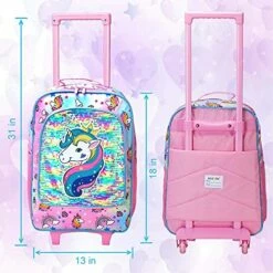 Kids Suitcase, Rolling Luggage With Wheels For Girls - Unicorn -TRAVELPRO Sales 51mJvFxsIdS