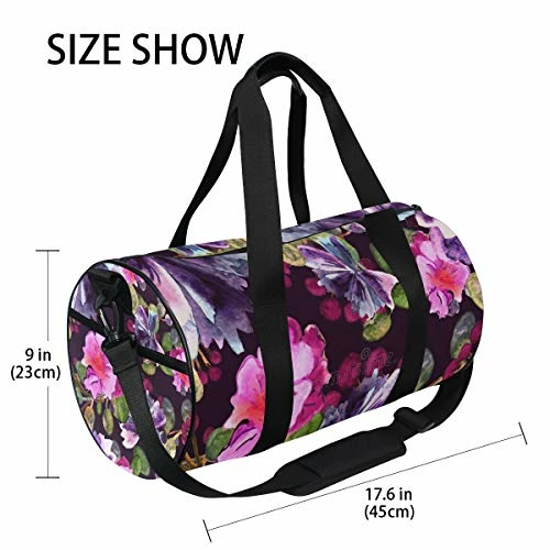 Duffel Bag Watercolor Purple Floral Women Garment Gym Tote Bag Best Sports Bag For Boys 8 Duffel Bag Watercolor Purple Floral Women Garment Gym Tote Bag Best Sports Bag For Boys - Image 6