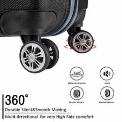 JOYWAY Luggage 3 Piece Set Suitcase Lightweight Hardshell TSA Lock Spinner (black) -TRAVELPRO Sales 51oC3GL500S