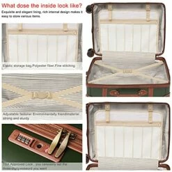 NZBZ Vintage Luggage Sets With Spinner Wheels Cute Carry On Suitcase Tsa Lock Luggage 3 Pieces (Green, 14inch & 20inch & 28inch) 15 NZBZ Vintage Luggage Sets With Spinner Wheels Cute Carry On Suitcase Tsa Lock Luggage 3 Pieces (Green, 14inch & 20inch & 28inch) -TRAVELPRO Sales 51oXmb8VizS