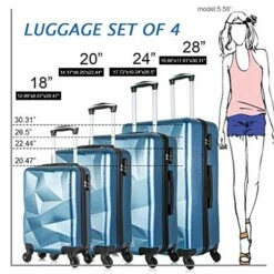 Semper Hardside Blue Luggage Sets With 4- Spinner Wheels, 4-Piece Lightweight Carry- On Suitcase Sets In 18" 20" 24" 28" FREE Luggage Scale 9 Semper Hardside Blue Luggage Sets With 4- Spinner Wheels, 4-Piece Lightweight Carry- On Suitcase Sets In 18" 20" 24" 28" FREE Luggage Scale -TRAVELPRO Sales 51oy5ub5FVL