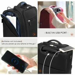 VERAGE Carry On Underseat Luggage With Wheels & USB Port, Wheeled Spinner Bag Carry-on Luggages For Airlines, Lightweight Suitcase Men Women, Pilots And Crew (14-Inch Compact) 14 VERAGE Carry On Underseat Luggage With Wheels & USB Port, Wheeled Spinner Bag Carry-on Luggages For Airlines, Lightweight Suitcase Men Women, Pilots And Crew (14-Inch Compact) -TRAVELPRO Sales 51pTiwCDI L