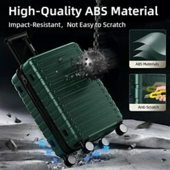 SHOWKOO Luggage Sets Expandable ABS Hardshell 3pcs Clearance Luggage Hardside Lightweight Durable Suitcase Sets Spinner Wheels Suitcase With TSA Lock (Dark Green) -TRAVELPRO Sales 51pUebHop5L