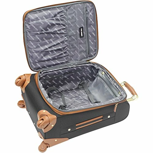 Steve Madden Designer Luggage Collection - Expandable 24 Inch Softside Bag - Durable Mid-sized Lightweight Checked Suitcase With 4-Rolling Spinner Wheels (Global Black) 5 Steve Madden Designer Luggage Collection - Expandable 24 Inch Softside Bag - Durable Mid-sized Lightweight Checked Suitcase With 4-Rolling Spinner Wheels (Global Black) - Image 3