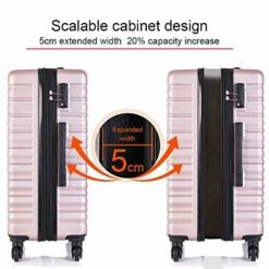 Apelila 4 Piece TSA Hardshell Luggage Sets,Expandable Travel Suitcase,Carry On Luggage With Spinner Wheels Free Cover&Hanger Inside (Rose Gold) -TRAVELPRO Sales 51q20zRWO2L