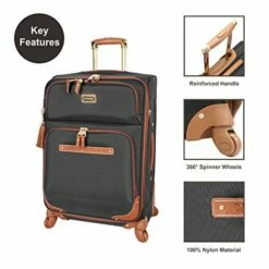 Steve Madden Designer Luggage Collection - Expandable 24 Inch Softside Bag - Durable Mid-sized Lightweight Checked Suitcase With 4-Rolling Spinner Wheels (Global Black) 15 Steve Madden Designer Luggage Collection - Expandable 24 Inch Softside Bag - Durable Mid-sized Lightweight Checked Suitcase With 4-Rolling Spinner Wheels (Global Black) -TRAVELPRO Sales 51qArg7URBL
