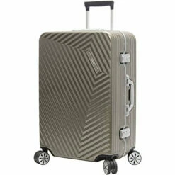 Andiamo Elegante Suitcase With Built-in TSA Lock - Zipperless 24 Inch Hardside Checked Bag- Lightweight (ABS+PC) Luggage With 8-Rolling Spinner Wheels (Gold)