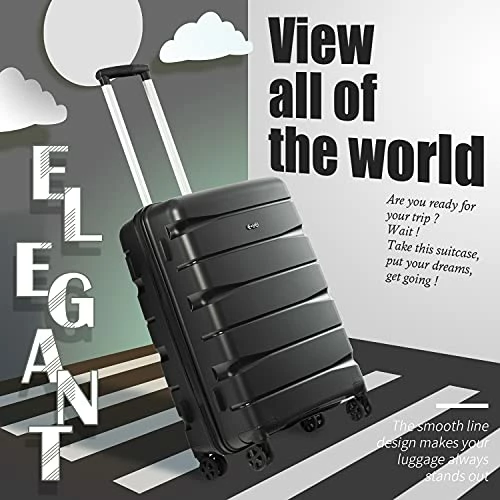 COOLIFE Luggage Expandable(only 28”) Suitcase 3 Piece Set PP Material With TSA Lock Spinner Carry On Hard- Side 20in24in28in (black, 3 Piece Set) 10 COOLIFE Luggage Expandable(only 28”) Suitcase 3 Piece Set PP Material With TSA Lock Spinner Carry On Hard- Side 20in24in28in (black, 3 Piece Set) - Image 8