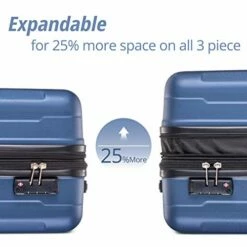 Merax Luggage Set With TSA Lock, All Expandable 3 Piece Hardshell Lightweight Suitcase Set 20inch 24inch 28inch (Blue) -TRAVELPRO Sales 51rjk fpfzL