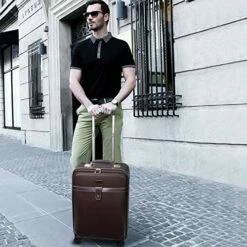 Retro Travel Suitcase Rolling Spinner Luggage Women Trolley Case 24inch Wheels Man 20inch Box PVC Vintage Cabin Travel Bag Trunk (Color : 24inch) -TRAVELPRO Sales 51sdXXEPfhL