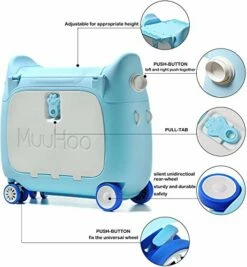 ANIMOR Kids Travel Partner Ride-On Suitcase And Carry-On Luggage, Classic Rolling Luggage (Penguin Blue) -TRAVELPRO Sales 51sgaYlbBpL