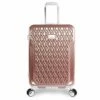 BEBE Women's Stella 21" Hardside Carry-on Spinner Luggage, Rose Gold, One Size