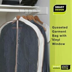 Smart Design Canvas Gusseted Suit Garment Bag W/ Cedar & Zipper - VentilAir Mesh Material - For Suits, Coats, Shirts, & Pants Storage Organization - (42 X 24 Inch) [Clear] -TRAVELPRO Sales 51trr7EDtJL