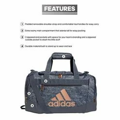 Adidas Defender 4 Small Duffel Bag, Jersey Onix Grey/Rose Gold/Onix Grey -TRAVELPRO Sales 51vpZ0wXN3L