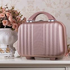 Exttlliy Mini Hard Shell Hard Travel Luggage Cosmetic Case, Small Portable Carrying Case Suitcase For Makeup (Rose Gold) -TRAVELPRO Sales 51wV RH cbL