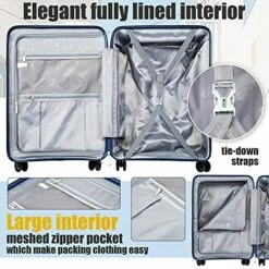 COOLIFE Luggage Expandable(only 28”) Suitcase 3 Piece Set PP Material With TSA Lock Spinner Carry On Hard- Side 20in24in28in (lake Blue, 3 Piece Set) -TRAVELPRO Sales 51waqN1PyoL